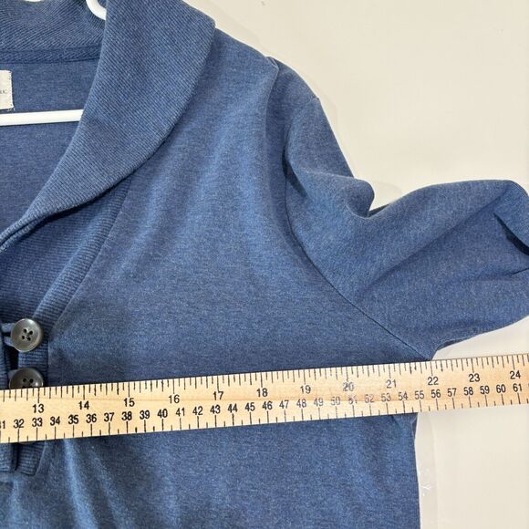 Banana Republic Blue Henley Shawl Sweater Mens XL Dad Grandpa Normcore - Picture 6 of 9